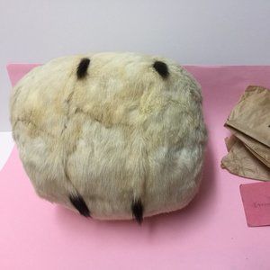 Antique Vintage Girls Ermine Fur Hand Muff Warmer Child's Winter Hand Muff